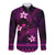 FSM Pohnpei State Long Sleeve Button Shirt Tribal Pattern Pink Version LT01 Unisex Pink - Polynesian Pride