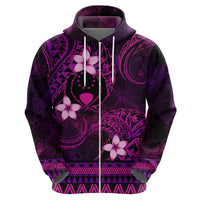 FSM Pohnpei State Zip Hoodie Tribal Pattern Pink Version LT01 - Polynesian Pride