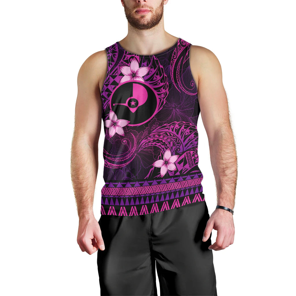 FSM Yap State Men Tank Top Tribal Pattern Pink Version LT01 - Polynesian Pride