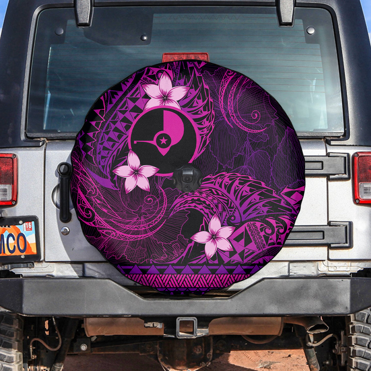 FSM Yap State Spare Tire Cover Tribal Pattern Pink Version LT01 Pink - Polynesian Pride
