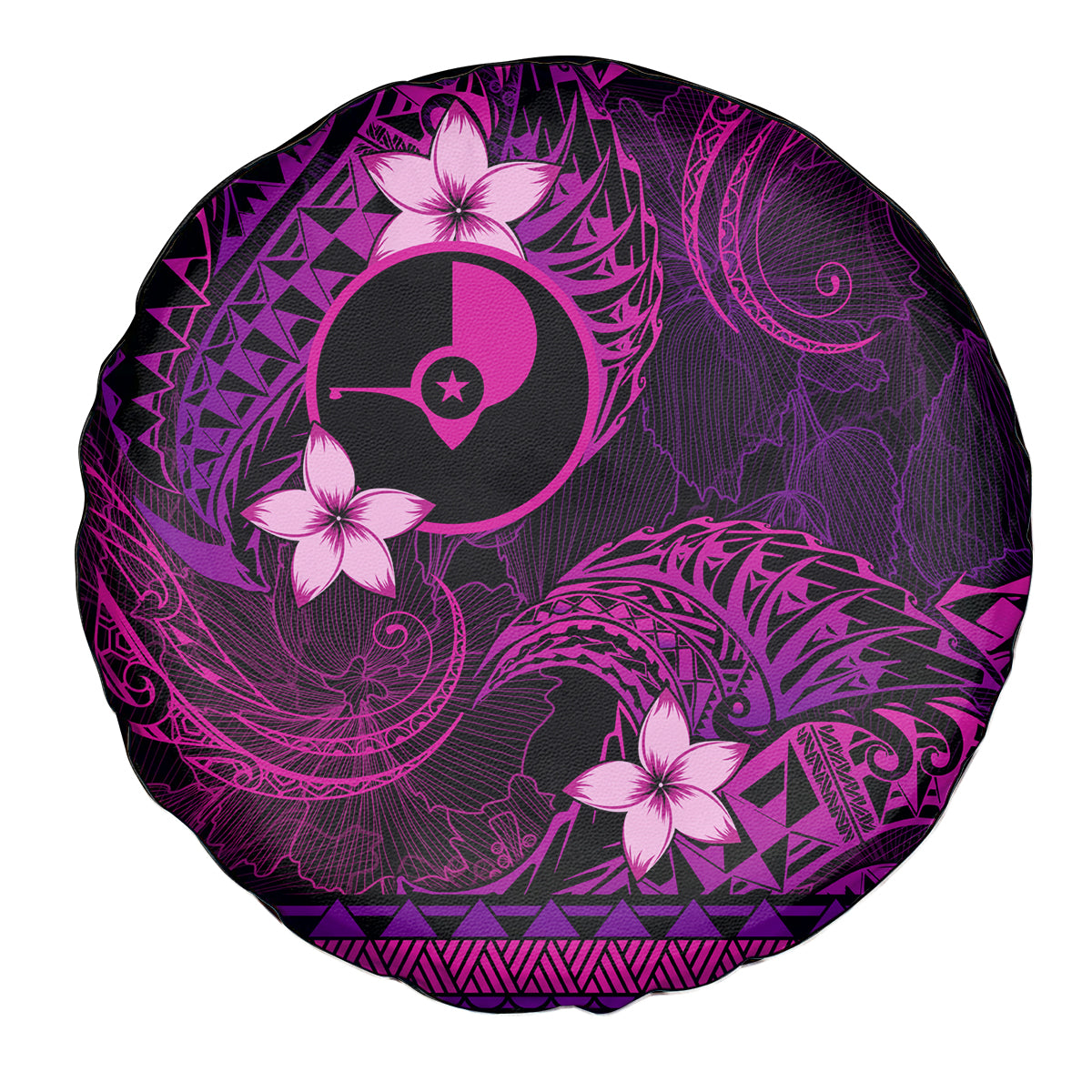 FSM Yap State Spare Tire Cover Tribal Pattern Pink Version LT01 - Polynesian Pride