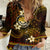 FSM Culture Day Women Casual Shirt Tribal Pattern Gold Version LT01 Female Gold - Polynesian Pride