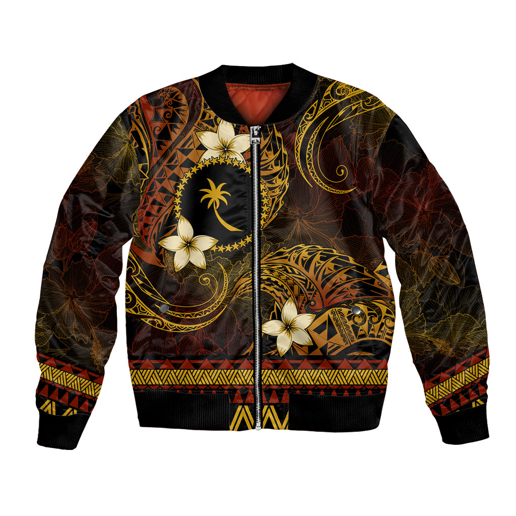 FSM Chuuk State Bomber Jacket Tribal Pattern Gold Version LT01 Unisex Gold - Polynesian Pride