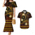 FSM Chuuk State Couples Matching Mermaid Dress and Hawaiian Shirt Tribal Pattern Gold Version LT01 Gold - Polynesian Pride