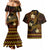FSM Chuuk State Couples Matching Mermaid Dress and Hawaiian Shirt Tribal Pattern Gold Version LT01 - Polynesian Pride