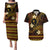 FSM Chuuk State Couples Matching Puletasi and Hawaiian Shirt Tribal Pattern Gold Version LT01 Gold - Polynesian Pride