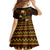 FSM Chuuk State Family Matching Long Sleeve Bodycon Dress and Hawaiian Shirt Tribal Pattern Gold Version LT01 - Polynesian Pride