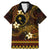 FSM Chuuk State Family Matching Mermaid Dress and Hawaiian Shirt Tribal Pattern Gold Version LT01 Dad's Shirt - Short Sleeve Gold - Polynesian Pride