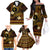 FSM Chuuk State Family Matching Off Shoulder Long Sleeve Dress and Hawaiian Shirt Tribal Pattern Gold Version LT01 - Polynesian Pride