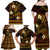 FSM Chuuk State Family Matching Off Shoulder Maxi Dress and Hawaiian Shirt Tribal Pattern Gold Version LT01 - Polynesian Pride