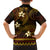 FSM Chuuk State Family Matching Off Shoulder Short Dress and Hawaiian Shirt Tribal Pattern Gold Version LT01 - Polynesian Pride