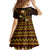 FSM Chuuk State Family Matching Off Shoulder Short Dress and Hawaiian Shirt Tribal Pattern Gold Version LT01 - Polynesian Pride