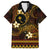 FSM Chuuk State Family Matching Short Sleeve Bodycon Dress and Hawaiian Shirt Tribal Pattern Gold Version LT01 Dad's Shirt - Short Sleeve Gold - Polynesian Pride