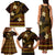 FSM Chuuk State Family Matching Tank Maxi Dress and Hawaiian Shirt Tribal Pattern Gold Version LT01 - Polynesian Pride