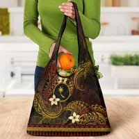 FSM Chuuk State Grocery Bag Tribal Pattern Gold Version LT01 - Polynesian Pride