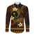FSM Chuuk State Long Sleeve Button Shirt Tribal Pattern Gold Version LT01 Unisex Gold - Polynesian Pride