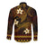 FSM Chuuk State Long Sleeve Button Shirt Tribal Pattern Gold Version LT01 - Polynesian Pride