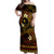 FSM Chuuk State Off Shoulder Maxi Dress Tribal Pattern Gold Version LT01 Women Gold - Polynesian Pride