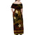 FSM Chuuk State Off Shoulder Maxi Dress Tribal Pattern Gold Version LT01 - Polynesian Pride