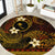 FSM Chuuk State Round Carpet Tribal Pattern Gold Version LT01 Gold - Polynesian Pride