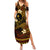 FSM Chuuk State Summer Maxi Dress Tribal Pattern Gold Version LT01 Women Gold - Polynesian Pride