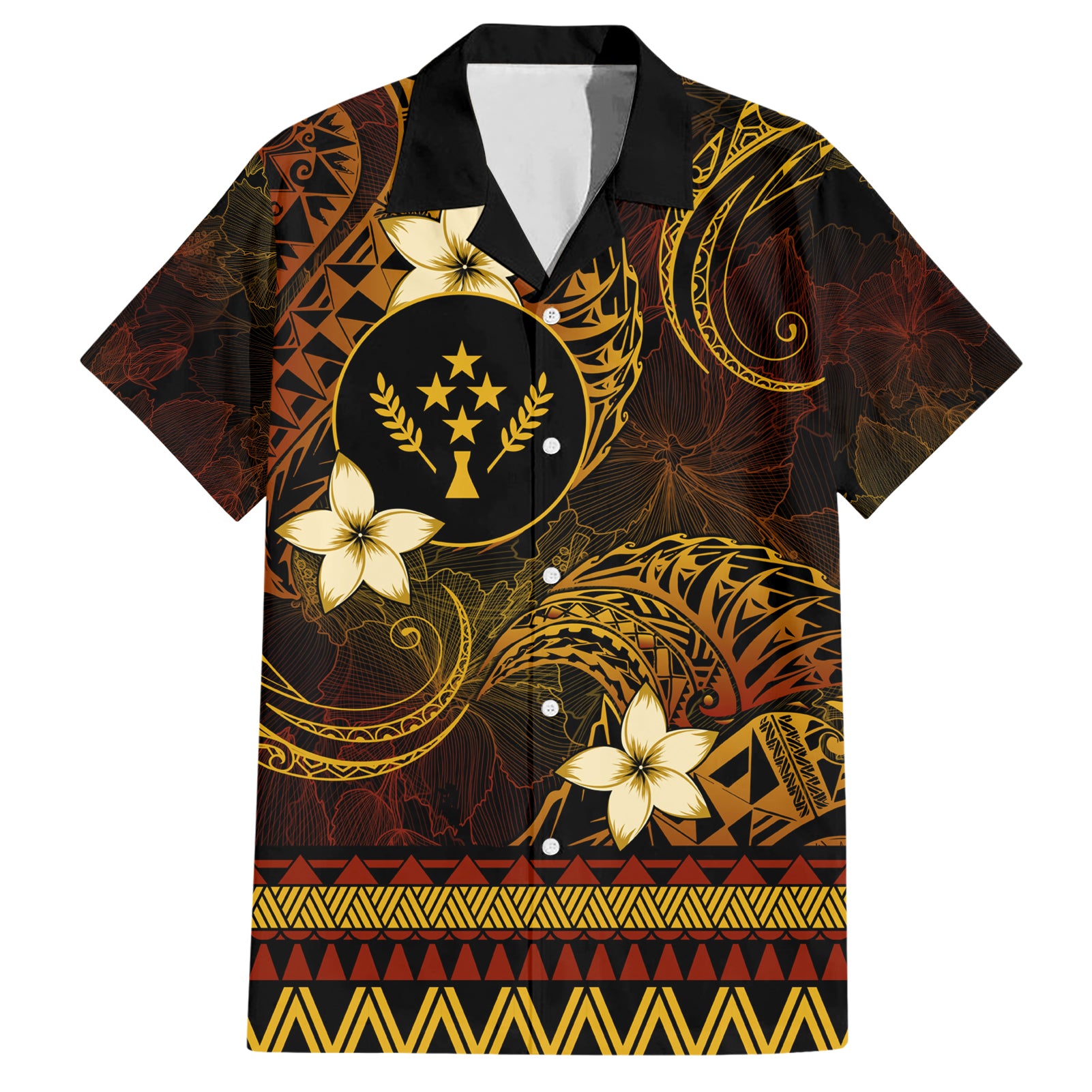 FSM Kosrae State Hawaiian Shirt Tribal Pattern Gold Version LT01 Gold - Polynesian Pride