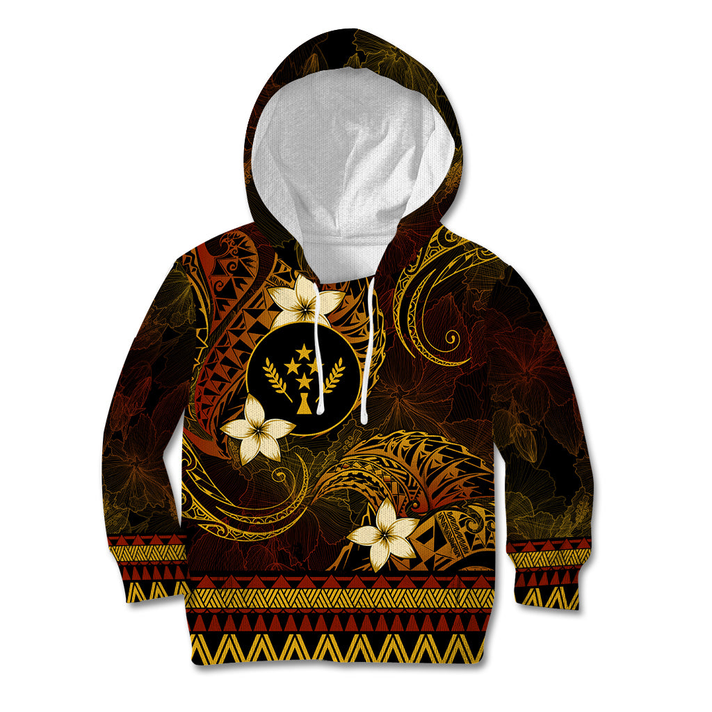 FSM Kosrae State Kid Hoodie Tribal Pattern Gold Version LT01 Hoodie Gold - Polynesian Pride