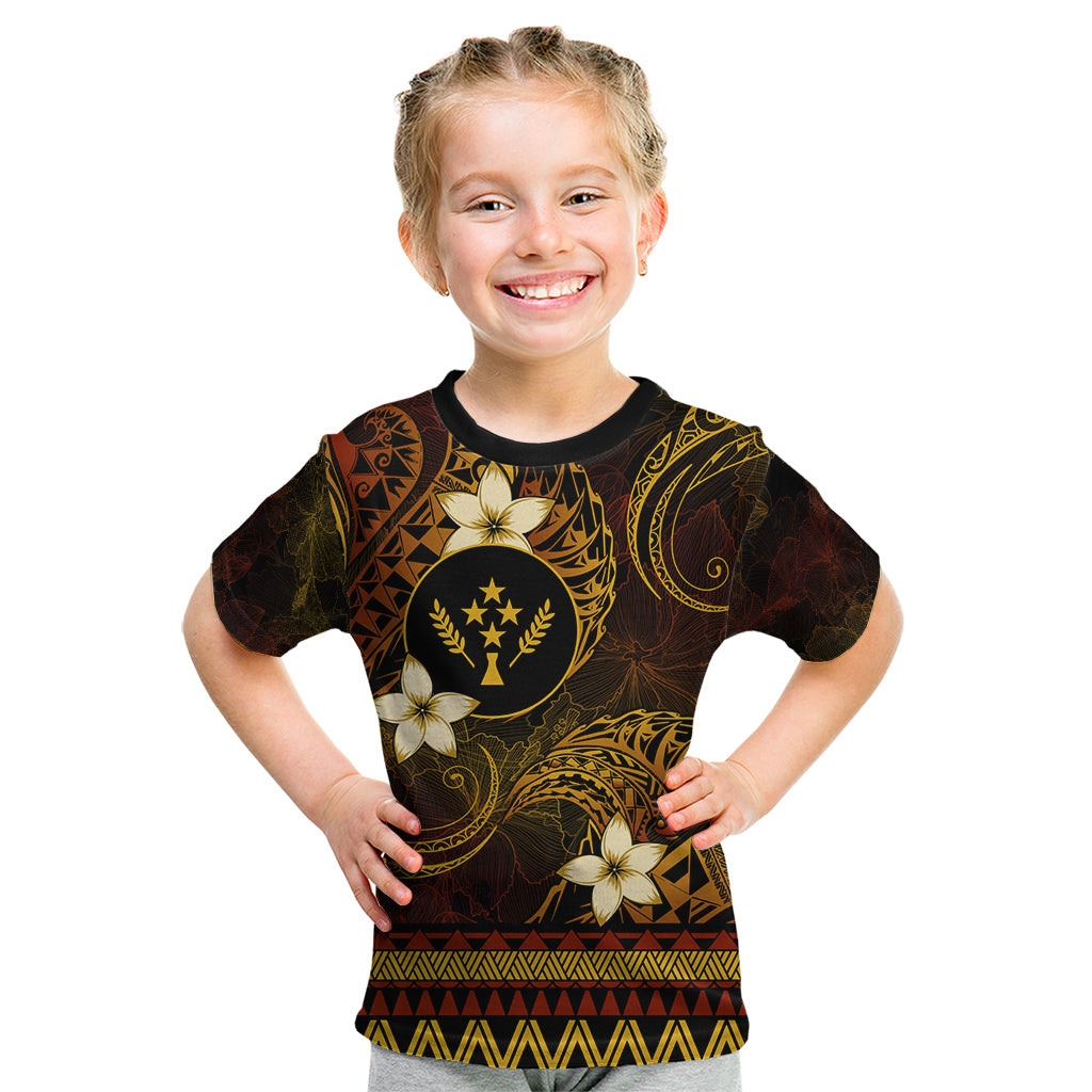 FSM Kosrae State Kid T Shirt Tribal Pattern Gold Version LT01 Gold - Polynesian Pride