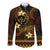 FSM Kosrae State Long Sleeve Button Shirt Tribal Pattern Gold Version LT01 Unisex Gold - Polynesian Pride