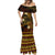 FSM Kosrae State Mermaid Dress Tribal Pattern Gold Version LT01 - Polynesian Pride