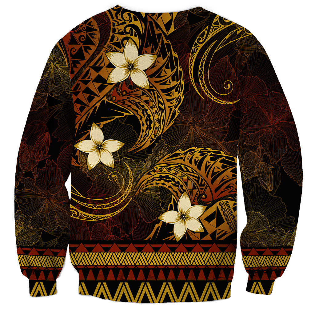 FSM Kosrae State Sweatshirt Tribal Pattern Gold Version LT01 - Polynesian Pride