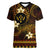 FSM Kosrae State Women V Neck T Shirt Tribal Pattern Gold Version LT01 Female Gold - Polynesian Pride
