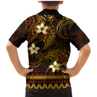 FSM Pohnpei State Family Matching Mermaid Dress and Hawaiian Shirt Tribal Pattern Gold Version LT01 - Polynesian Pride