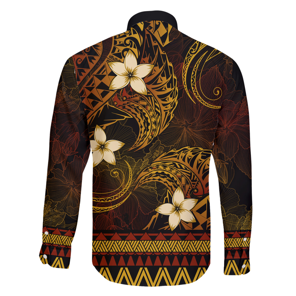FSM Pohnpei State Family Matching Short Sleeve Bodycon Dress and Hawaiian Shirt Tribal Pattern Gold Version LT01 - Polynesian Pride
