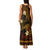 FSM Pohnpei State Family Matching Tank Maxi Dress and Hawaiian Shirt Tribal Pattern Gold Version LT01 - Polynesian Pride