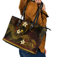 FSM Pohnpei State Leather Tote Bag Tribal Pattern Gold Version
