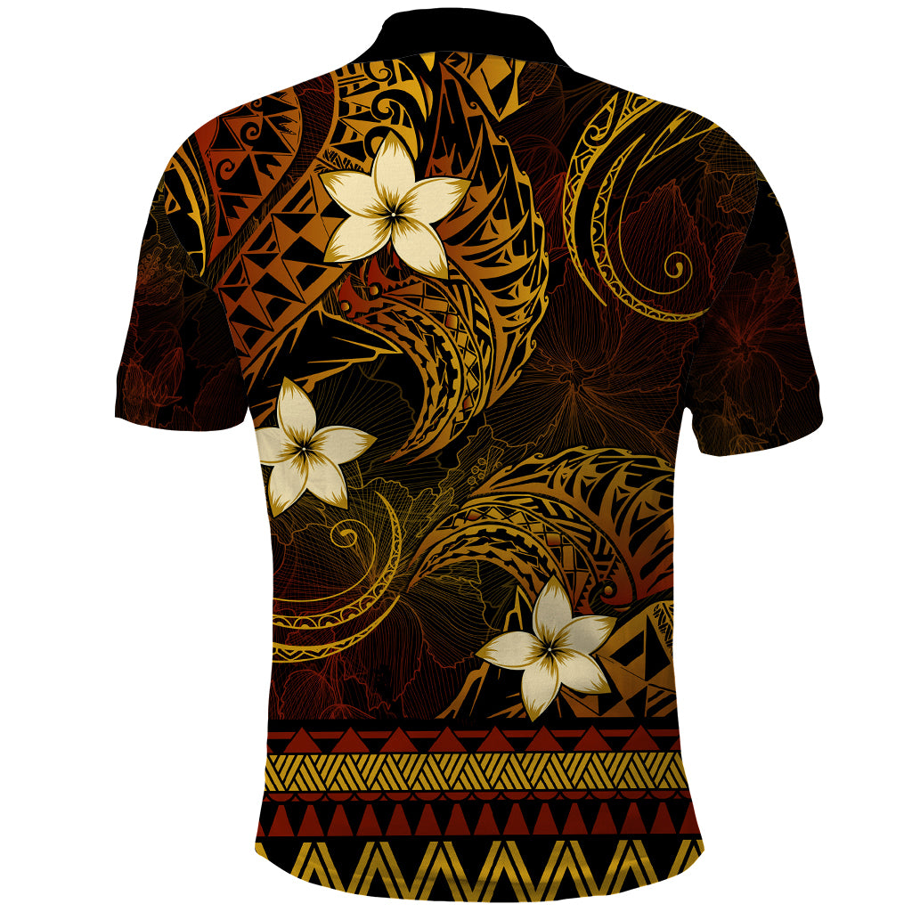 FSM Pohnpei State Polo Shirt Tribal Pattern Gold Version LT01 - Polynesian Pride