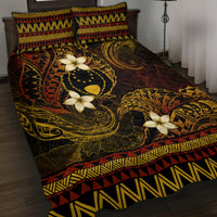 FSM Pohnpei State Quilt Bed Set Tribal Pattern Gold Version