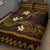 FSM Pohnpei State Quilt Bed Set Tribal Pattern Gold Version