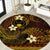 FSM Pohnpei State Round Carpet Tribal Pattern Gold Version