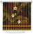 FSM Pohnpei State Shower Curtain Tribal Pattern Gold Version