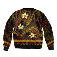 FSM Pohnpei State Sleeve Zip Bomber Jacket Tribal Pattern Gold Version LT01 - Polynesian Pride