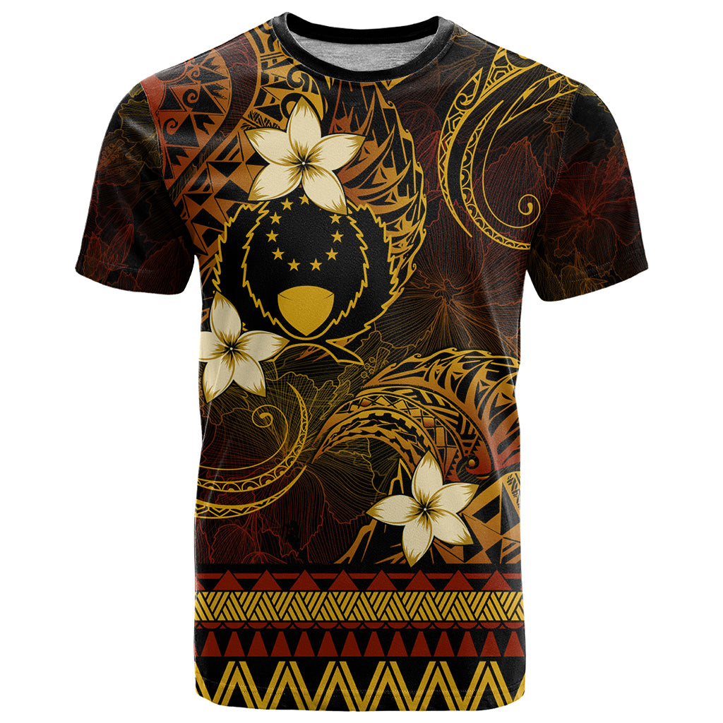 FSM Pohnpei State T Shirt Tribal Pattern Gold Version LT01 Gold - Polynesian Pride