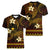 FSM Pohnpei State Women V Neck T Shirt Tribal Pattern Gold Version LT01 - Polynesian Pride
