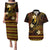 FSM Yap State Couples Matching Puletasi and Hawaiian Shirt Tribal Pattern Gold Version LT01 Gold - Polynesian Pride