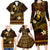 FSM Yap State Family Matching Long Sleeve Bodycon Dress and Hawaiian Shirt Tribal Pattern Gold Version LT01 - Polynesian Pride