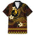 FSM Yap State Family Matching Long Sleeve Bodycon Dress and Hawaiian Shirt Tribal Pattern Gold Version LT01 Dad's Shirt - Short Sleeve Gold - Polynesian Pride