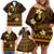 FSM Yap State Family Matching Off Shoulder Short Dress and Hawaiian Shirt Tribal Pattern Gold Version LT01 - Polynesian Pride