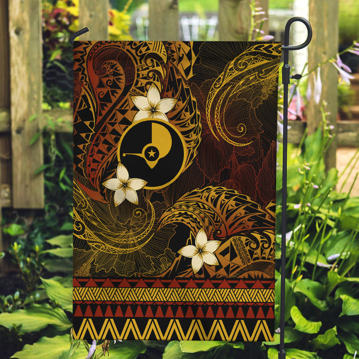 FSM Yap State Garden Flag Tribal Pattern Gold Version