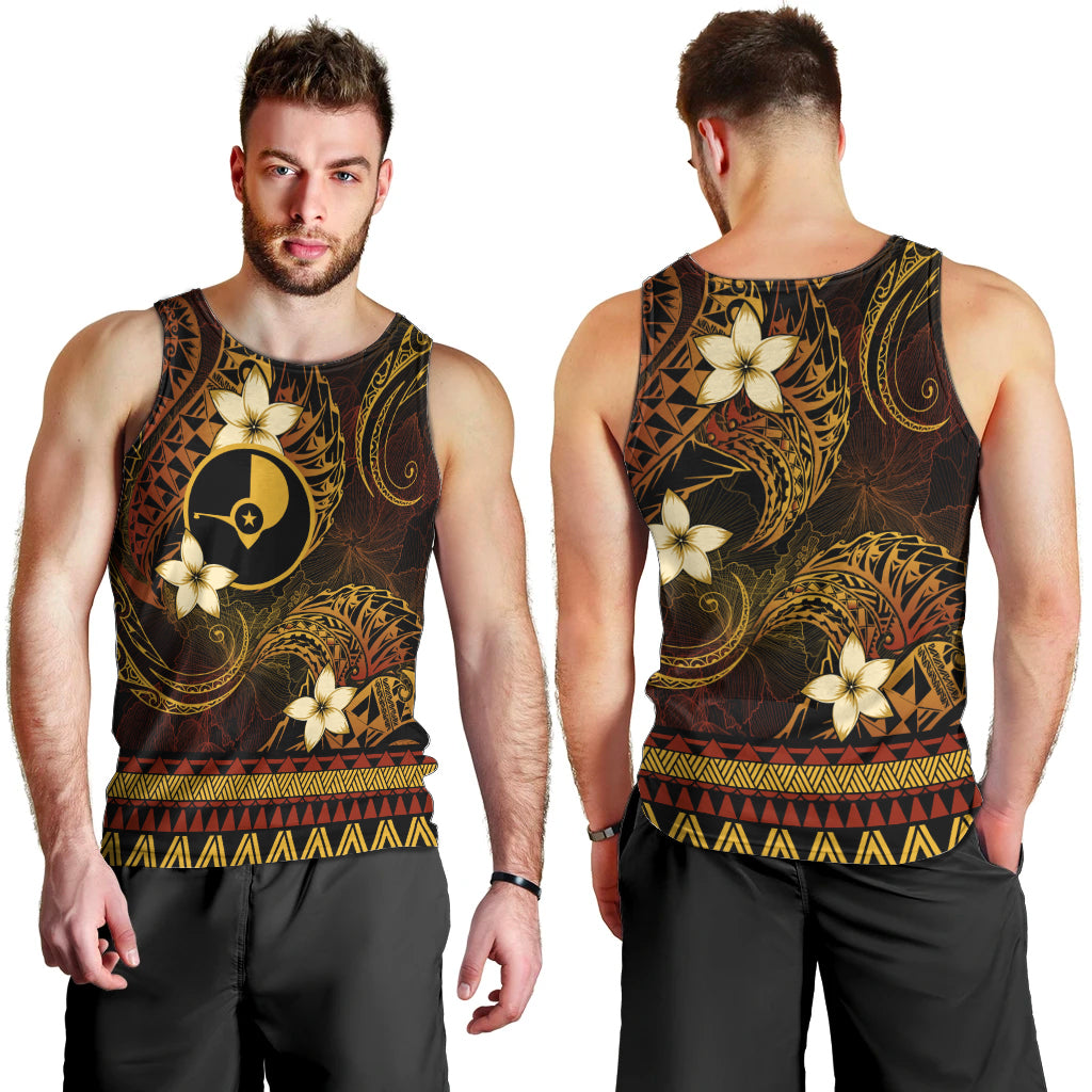FSM Yap State Men Tank Top Tribal Pattern Gold Version LT01 - Polynesian Pride